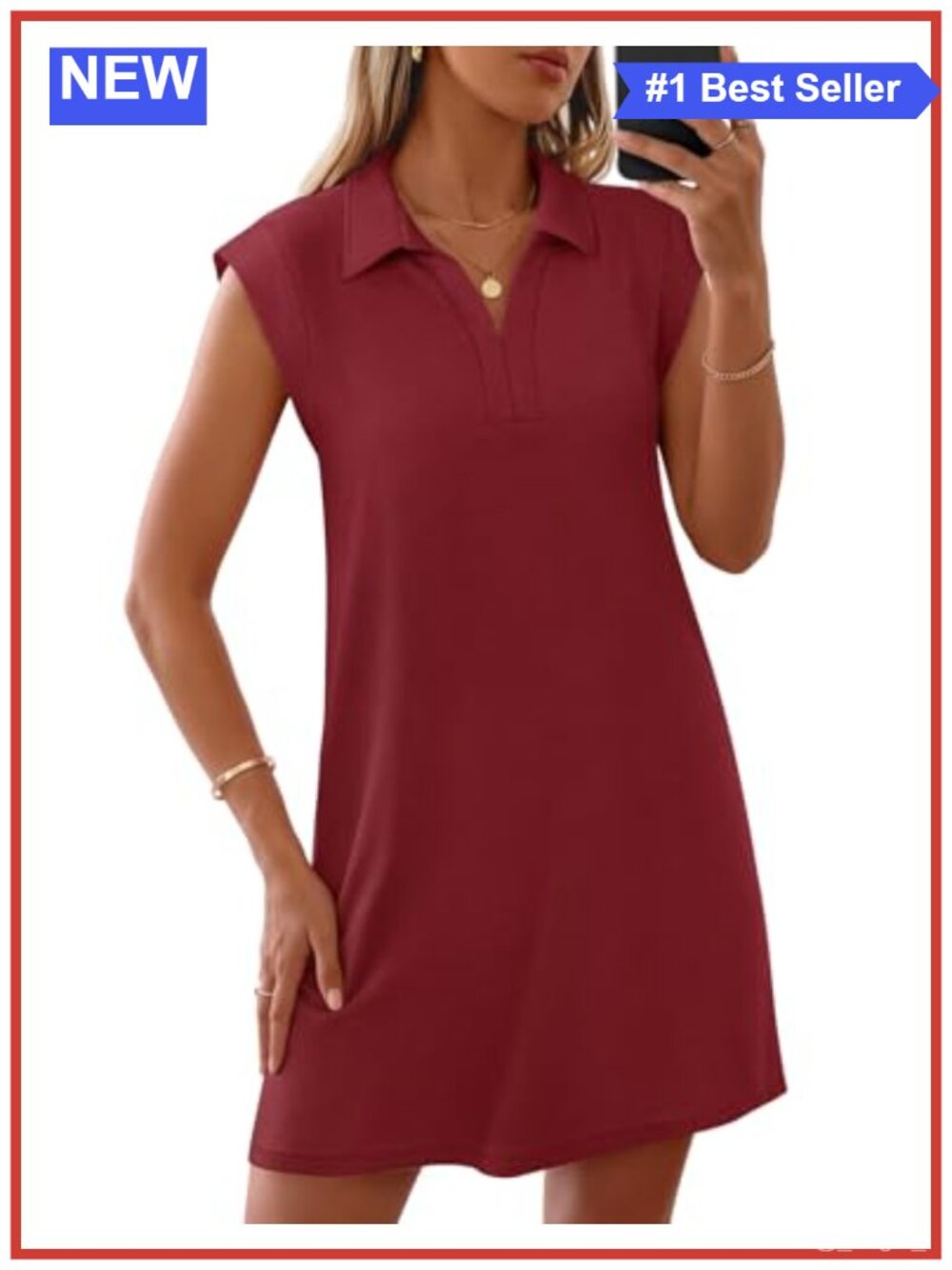 Women's Casual V Neck Cap Sleeve Shift Mini Dress with Pockets